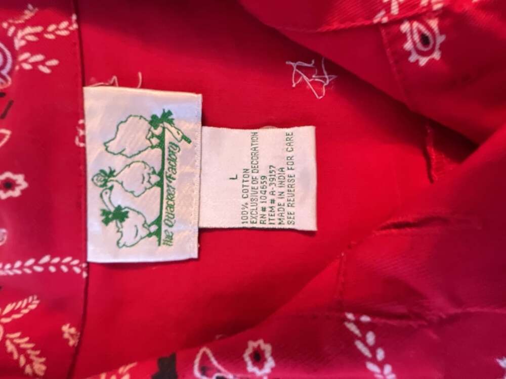 Quacker Factory Red Bandana Print Embellished Jacket Size L Rhinestone - Picture 5 of 7